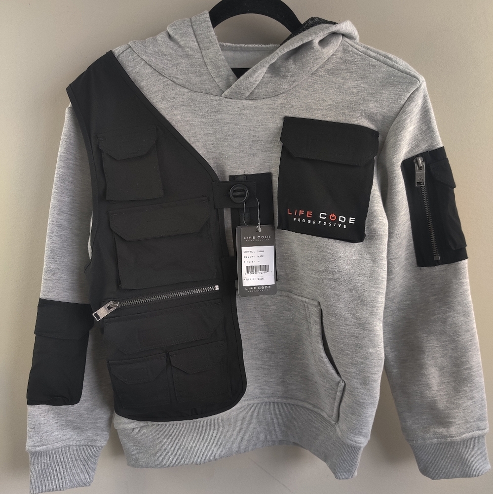 Life Code progressive Grey/Black Sz 10 Tactical Sweatshirt (Bin C)